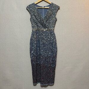 NWT Mac Duggal Sequin Cap Sleeve Dress - size 2